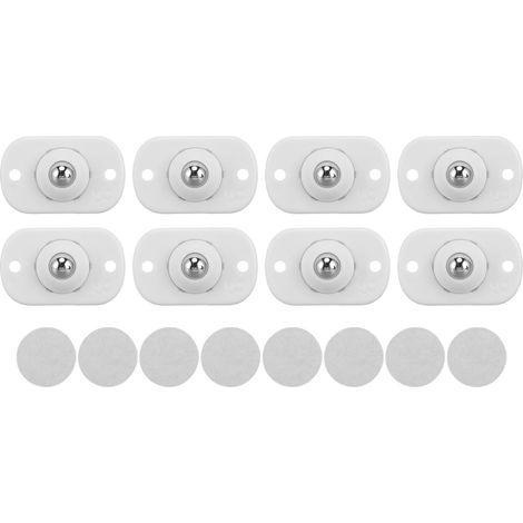 8 pièces roulettes auto-adhésives rouleaux d'appareils de cuisine rotatifs à 360 degrés universels mini petits curseurs en acier inoxydable pour meubles blanc (1/5)