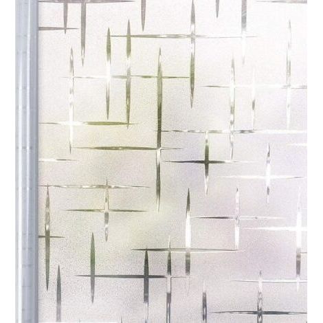 Film givré pour fenêtre Motif croix 90 x 200 cmdengyank (1/5)