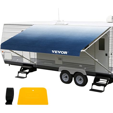 VEVOR RV Awning, Awning Replacement Fabric 18 FT, Slate Blue RV Awning Replacement, 15oz Vinyl Material Replacement Awning, Sun Shade and Waterproof Camper Awning Replacement Fabric (1/5)