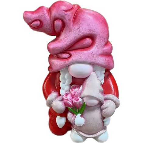 Statue Nain Jardin - Résine - Thème Mère Fille avec Fleurs - Décoration Pelouse et Intérieur - 1 Pièce