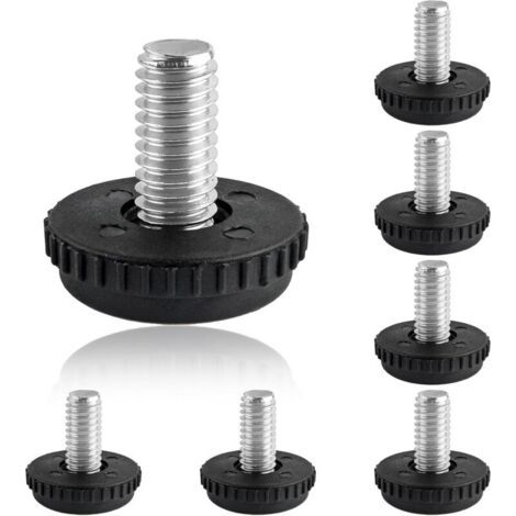Niveau de pied de meuble à filetage 5/16"-18, paquet de 8 pieds de meuble réglables, pieds de nivellement en acier inoxydable, niveau de meuble coulissant pour tables, armoires, pieds de tabouret (1/5)