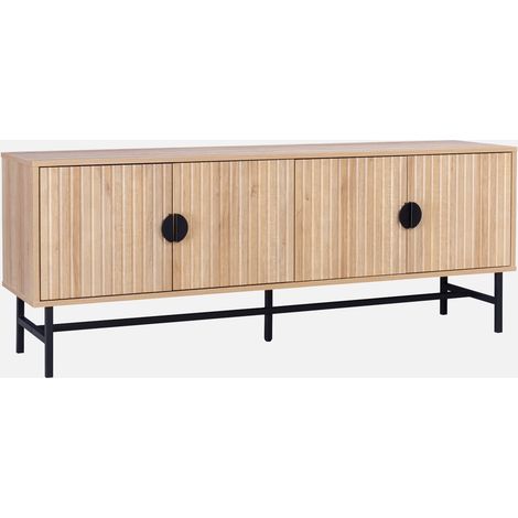 Mueble TV con efecto madera, 160cm (1/5)
