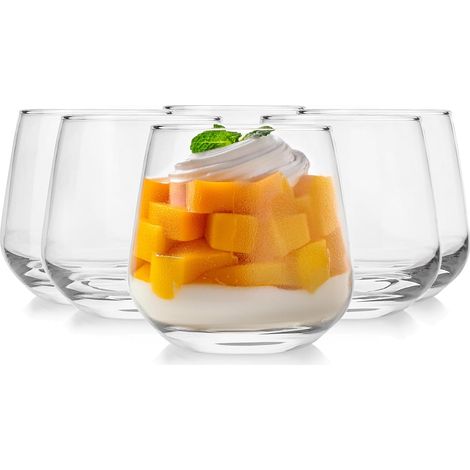Glasmark KROSNO 1992 Lot De 6 Coupes À Glace En Verre Transparent Coupes À Dessert Élégantes 340 ml