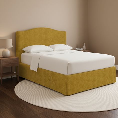 Letto Matrimoniale Bebington, Sfoderabile, Contenitore Made in Italy, Giallo Ocra (1/5)