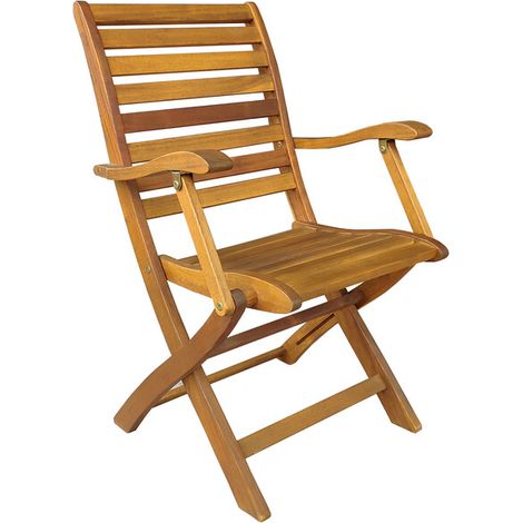 SEDIA LEGNO PIEGHEVOLE CON BRACCIOLI CM 56X60X90- 2,0 pz