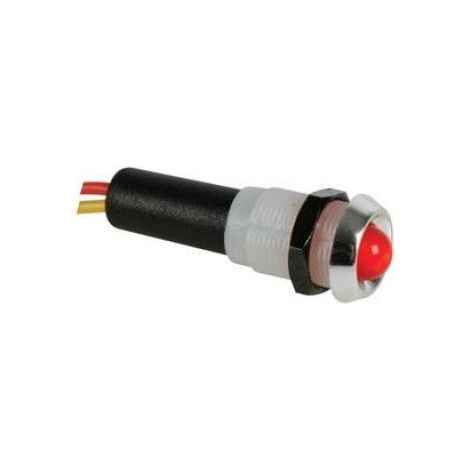 Voyant led rouge 5v - boitier chrome