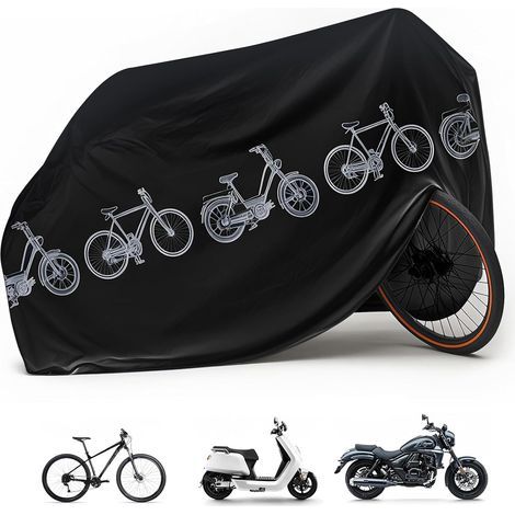 Housse De Protection pour Moto,Housse Moto Exterieur,Bache résistante à l'hiver, Housse pour Scooter à Moteur, pour Scooter,cyclomoteur(200cm x 100cm) (noir) (1/5)