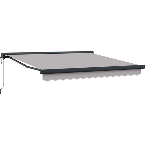 Auvent Gris clair 350 x 250 x 165 cm Polyester et Aluminium (1/4)