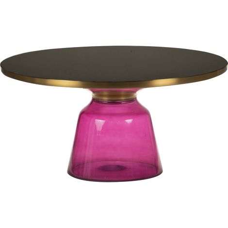 Table basse en verre noir et acier inoxydable 75 x 75 x 37 cm