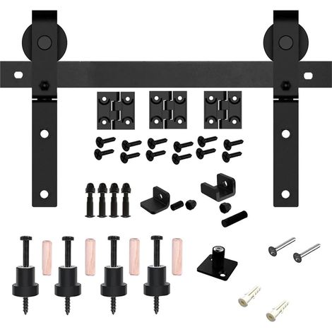Kit de quincaillerie for Porte de Grange coulissante Pliante Robuste de 3,3 à 6,6 Pieds for Porte en Bois(One Pair Rollers) (1/5)