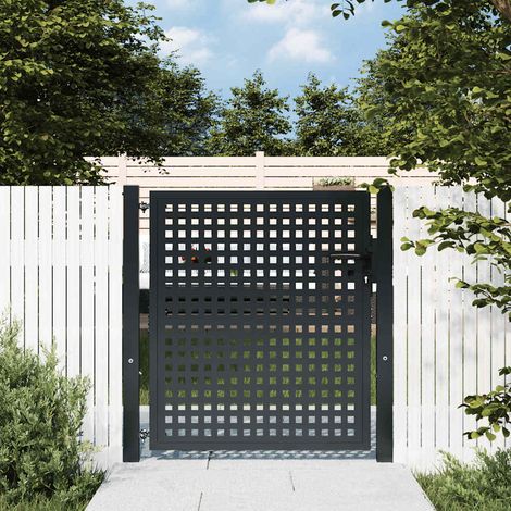 Puerta de jardín Antracita 100x100 cm Acero