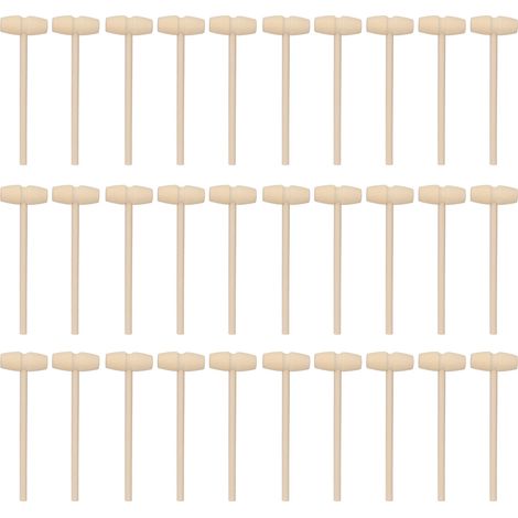 30 pièces Mini Marteau en Bois pour Enfants, Jouet Crabe Homard pour Casser Chocolat Cœur (1/5)