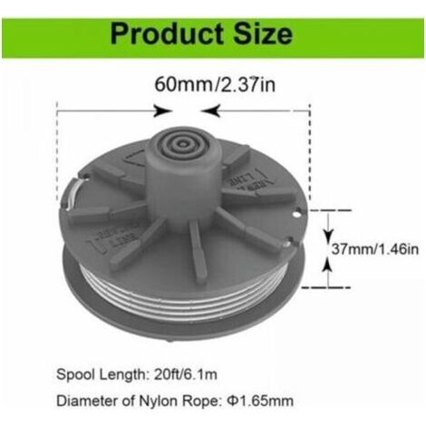 Bobines de fil de coupe, 3 bobines de fil pour coupe-bordures Turbo 5307-20, bobines de rechange de 6 m pour coupe-bordures Gardena (1/3)