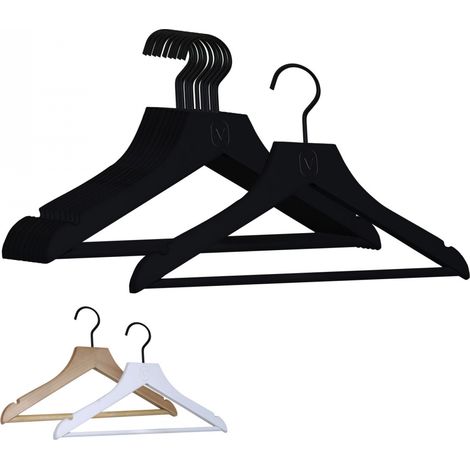Lot de 40 cintres 32 cm pour vêtements enfant premium avec crochet pivotant à 360° - Noir - Vivezen (1/5)