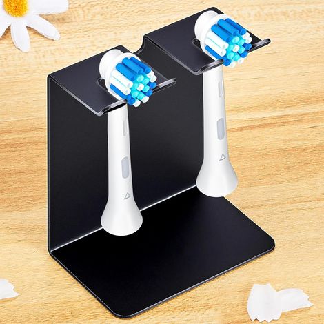 1 - Support Brosse à Dents - Porte-Brosses Mural - Rangement Auto-Adhésif - Résistant à l&39Eau et à la Rouille pour Salle de Bain - Noir - 8x5cm (1/5)