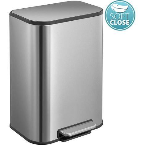 Poubelle 5l, Soft Close, acier inoxydable mat