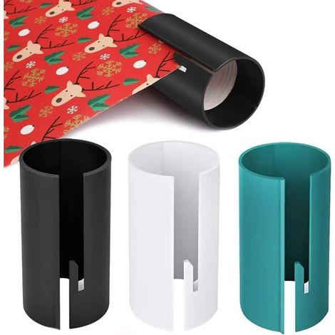 Pack Gift Wrap Cutter, Gift Wrap Cutter for Rolls, Christmas Gift Wrap Roll Cutter, Easy Roll Paper Cutter, Roll Paper Cutter for Halloween, Birthday (3 Pack) MUMU (1/4)