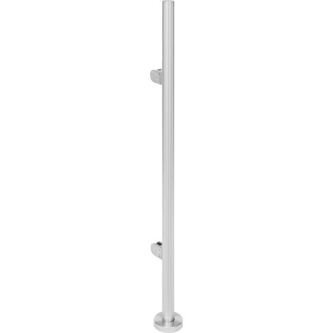 Poteau de garde-corps, Acier inoxydable durable, Compatibilité avec montage au sol, Poteau de fin (110cm) (1/2)