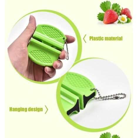 Affûteur de couteaux portable 2PCS Mini, outil d'affûtage étapes épais/fin pour cuisine/pêche, acier tungstène + céramique, couleur aléatoire (rouge, jaune, noir, vert), 7,5 x 6 cm (1/4)