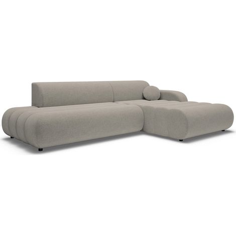 Selsey Arione - Ecksofa mit Schlaffunktion, Chenille Hellgrau, 283 cm - rechts (1/5)