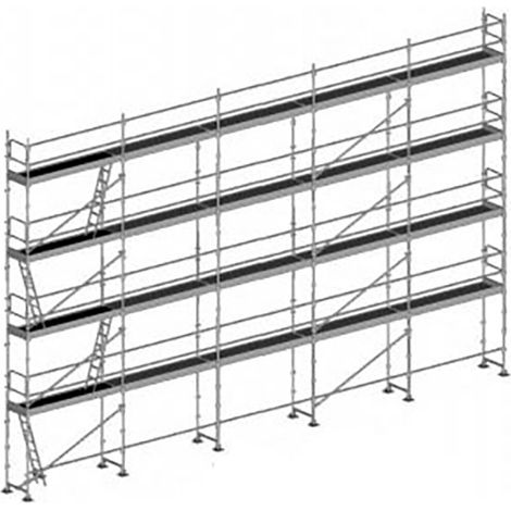 Ponteggio 160m² - Struttura e Piani + Aste - DUO160-SP (1/4)