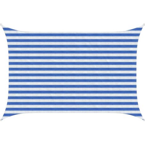 Sunshade Sail Blue and White 2 x 3 m HDPE vidaXL