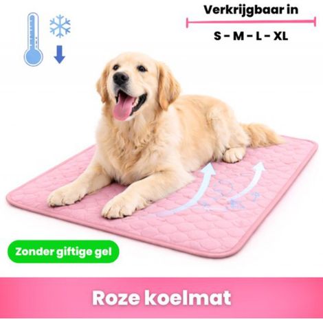 Tapis rafraîchissant pour chien et chat  Rose M  60 x 50 cm  Tapis rafraîchissant sans gel toxique  Effet rafraîchissant naturel  Antidérapant  Lavable (1/5)