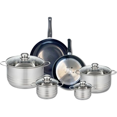 Ensemble de 2 Poêles de cuisson 24 et 28 cm et 4 faitouts 12, 14, 20 et 24 cm Elo Prima Brillant (1/5)
