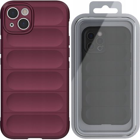 Custodia Magic Shield per iPhone 14 Plus, custodia flessibile rinforzata color bordeaux (1/5)