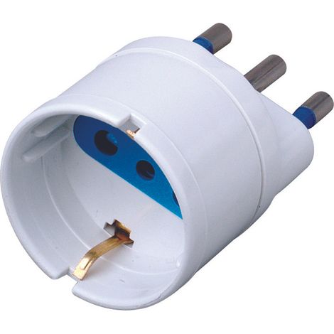 TECHLY Adattatore spina 2P+T 16A - Presa schuko 2P+T colore bianco (1/4)
