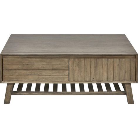Table basse 2 tiroirs 120 cm en acacia - TALBOW (1/5)