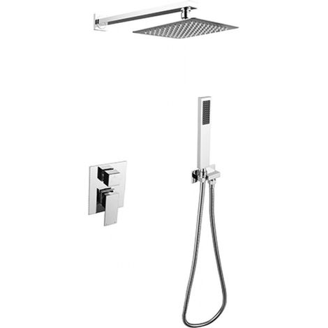 Conjunto de ducha empotrado cromado Besco modern varium II (1/4)