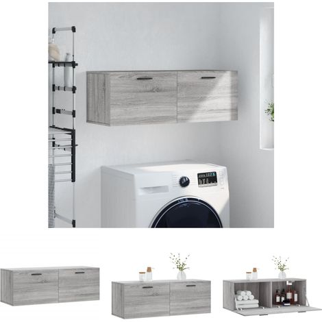 The Living Store - Wandschrank Grau Sonoma 100x36,5x35 cm Holzwerkstoff (1/5)