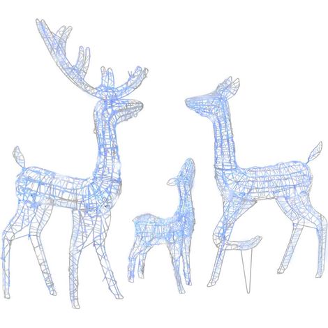 Famille de rennes de décoration Acrylique 300 LED bleu