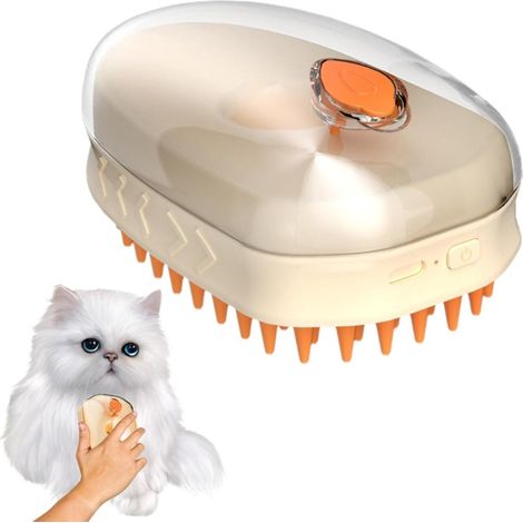 Brosse vapeur chat peigne électrique avec spray élimination poils (1/5)
