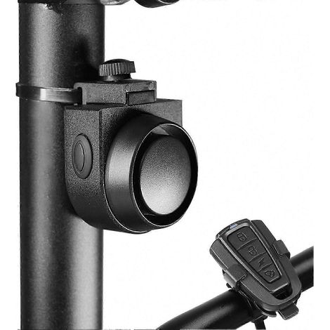 Timbre de bicicleta con alarma de 115 dB, resistente al agua IPX5, 5 modos de sonido, 3 niveles de sensibilidad a la vibración, protección antirrobo. (1/5)