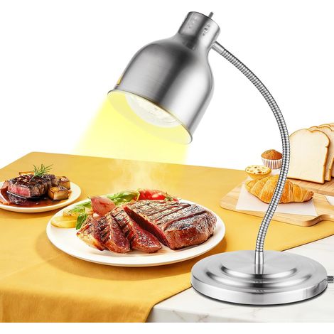 Lampe chauffante pour Aliment Autonome 250W, argentée Tuyau Extensible jusqu'à 70cm pour Buffet, Cuisine ou Restaurant (1/5)