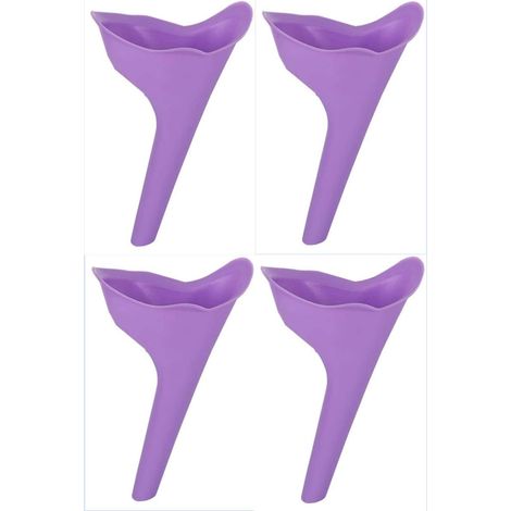 Lot de 4 entonnoirs à urinoir portables et réutilisables en silicone pour femmes, à utiliser en extérieur. (1/5)