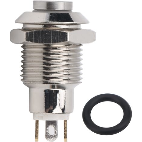 Interrupteur à bouton métallique étanche avec réinitialisation et voyant lumineux 10 mm 3 V pour sonnettes basse consommation (jaune)