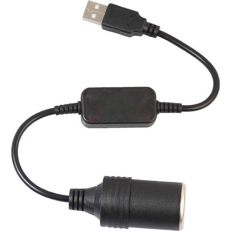 Câble adaptateur convertisseur USB mâle vers prise allume-cigare 12 V femelle (1/5)