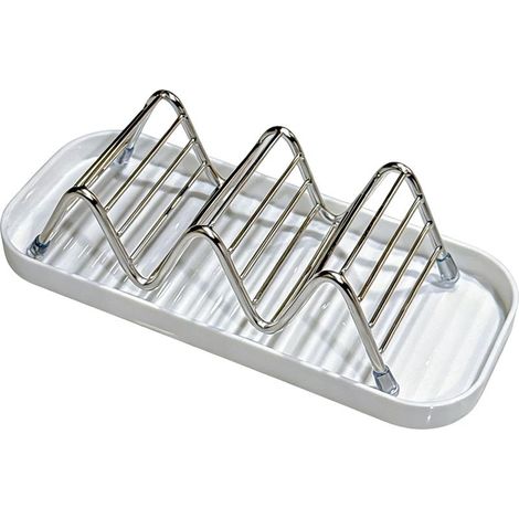 Porte-Savon pour Douche - Rangement Moderne Auto-Drainant Salle De Bain Support Savon en Barre pour Douche pour Appartement Cuisine Évier Plan de Travail Dortoir Hôtel Ferme Éponge Brosse (1/5)