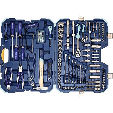 TECWERK Steckschlüssel-/Handwerkzeugkoffer 131-tlg.m.Ring-Maulschlüsseln TECWERK