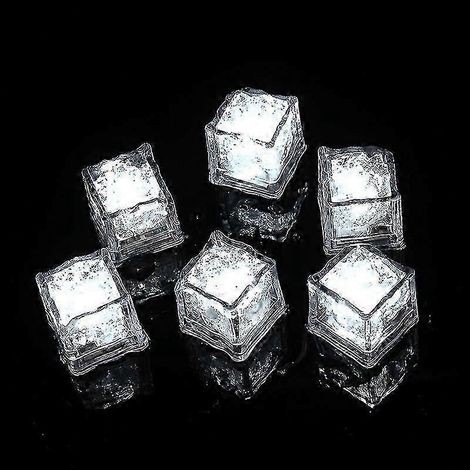 Lot de 12 glaçons lumineux LED réutilisables, compatibles avec les clubs, les bars et les fêtes, blancs. (1/5)