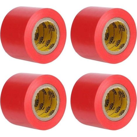 4 Pcs Ruban Électrique Électricien PVC Film Étanche Électrique Isolé Ruban D'étanchéité Réparation Outils,Taille:4,4 cm de large, 11 m de long(Rouge) (1/5)