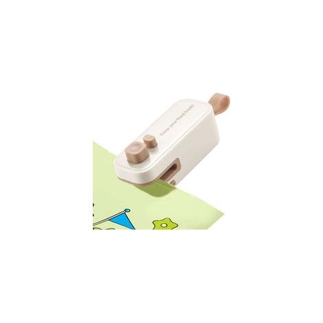 Mini outil pour sceller les sacs, mini outil de scellage et de coupe pour sacs de snacks Clip de conservation rechargeable USB avec aimant pour aliments tels que poissons, légumes, viandes,Blanc (1/5)