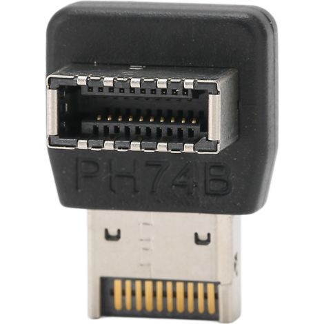 Adaptateur USB 3.1 TYPE E pour Carte Mère, Coude à 90 Degrés (PH74B) (1/5)