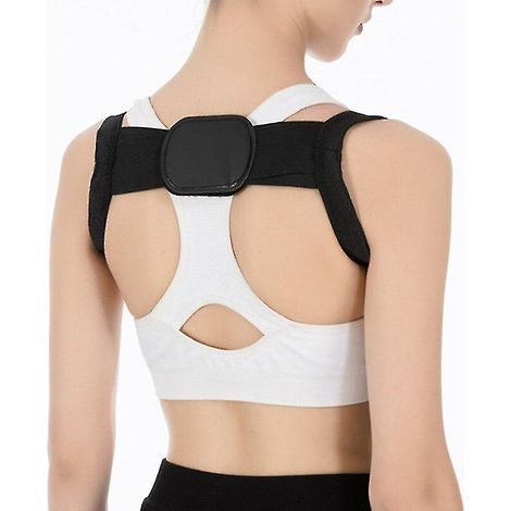 Correcteur de posture médical pour clavicule, adulte et enfant, soutien dorsal réglable, ceinture correctrice de posture pour les épaules, corset, orthèse correctrice - noir (taille M pour adolescent) (1/5)