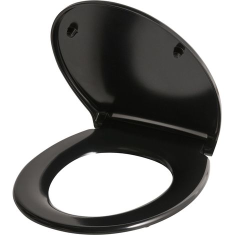 Toilet Seat PAPURI Soft Close Duroplast Black (1/5)