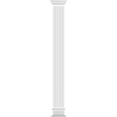 PRESTIGE DECOR Pilaster 225-244cm Halbsäulen Kunstharzputz weiß, Wandpfeiler Dekosäule Komplettsets: Schaftbreite 255mm, Komplettset 3