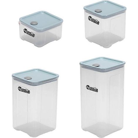 Ensemble de boîtes de conservation alimentaire en plastique transparent avec bocal à bouteille inversée et bocal pour aliments secs (1/5)